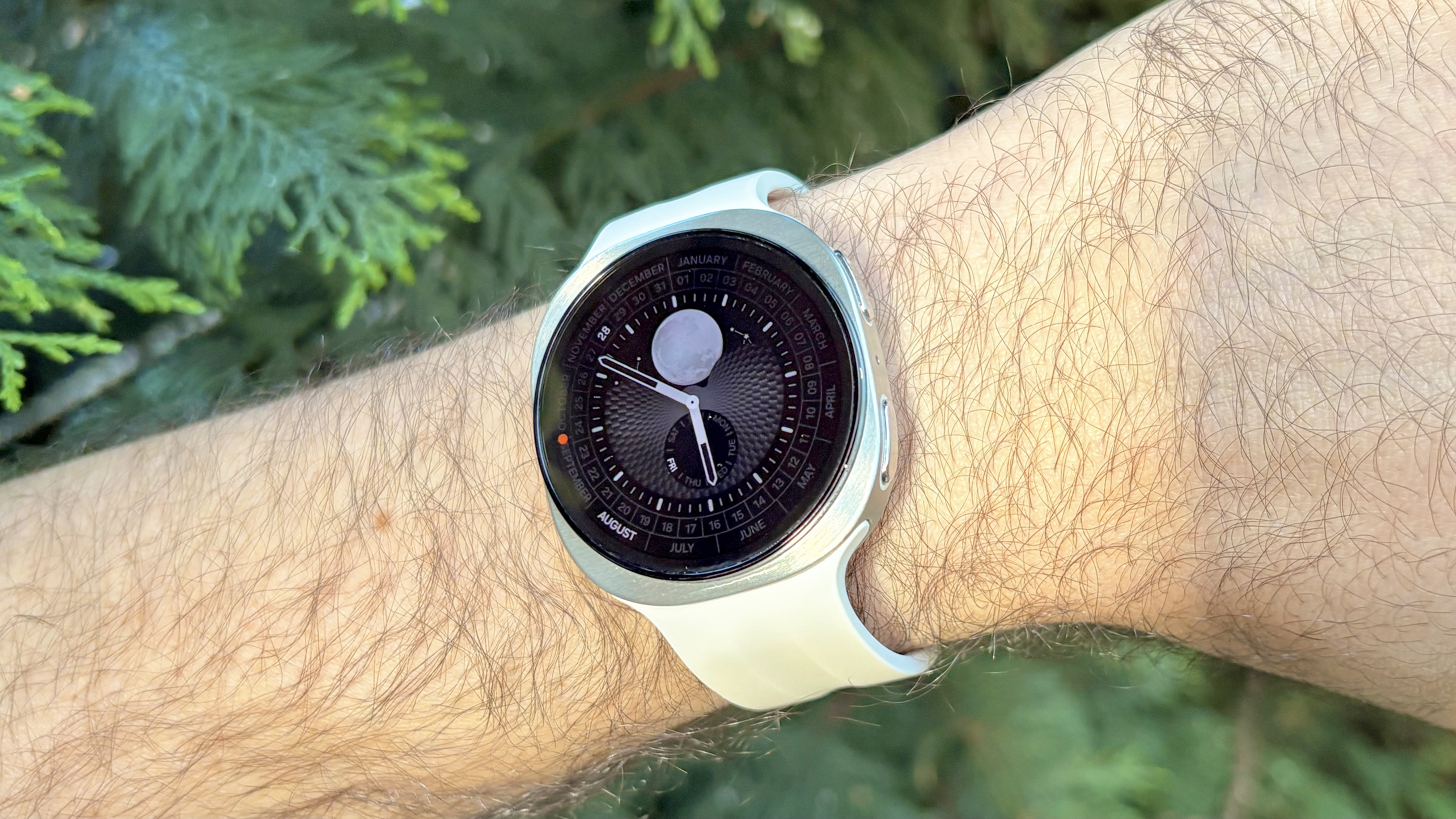 Close-up of the Samsung Galaxy Watch 9 on a user's wrist