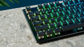 A black Turtle Beach Vulcan TKL wired gaming keyboard