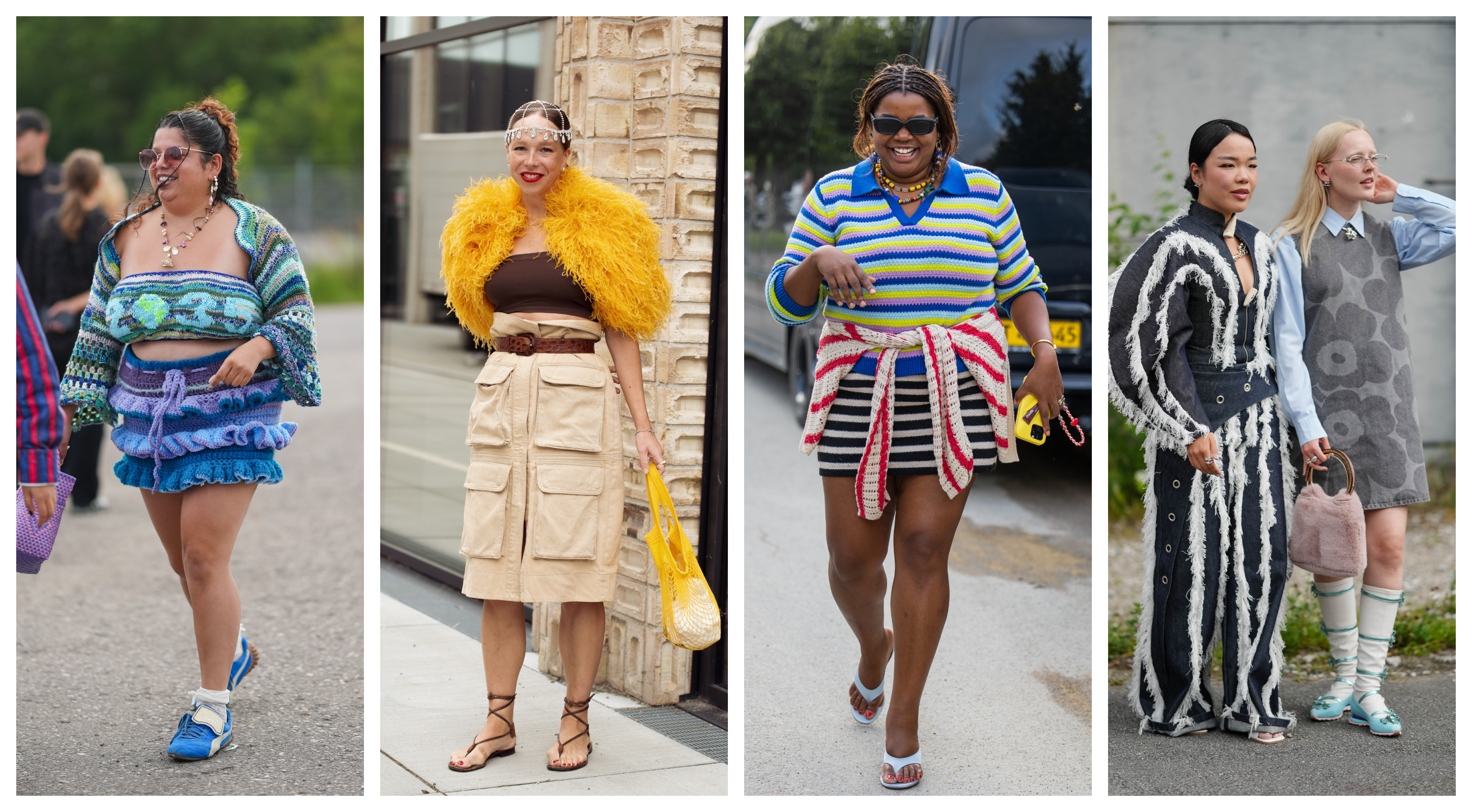guests at copenhagen fashion week exemplifying dopamine dressing and personal style