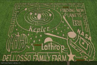 The Dell'Osso Family Farm in Lathrop, Calif., honoring NASA's Kepler space observatory with its own corn maze to mark the spacecraft's ongoing planet-hunting mission. The maze is one of seven corn mazes across the United States by farms participating in