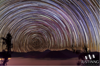 Justin Ng's first star trails shot in Mount Bromo in April 2012.