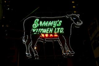 Neon cow sign