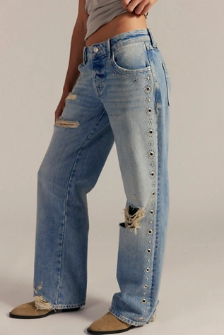 We The Free People, Tennessee Low-Rise Boyfriend Studded Jeans
