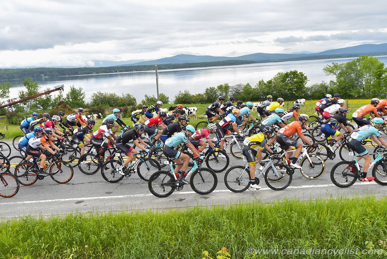 Neutral start out of Lac-Megantic for stage 2 at Tour de Beauce