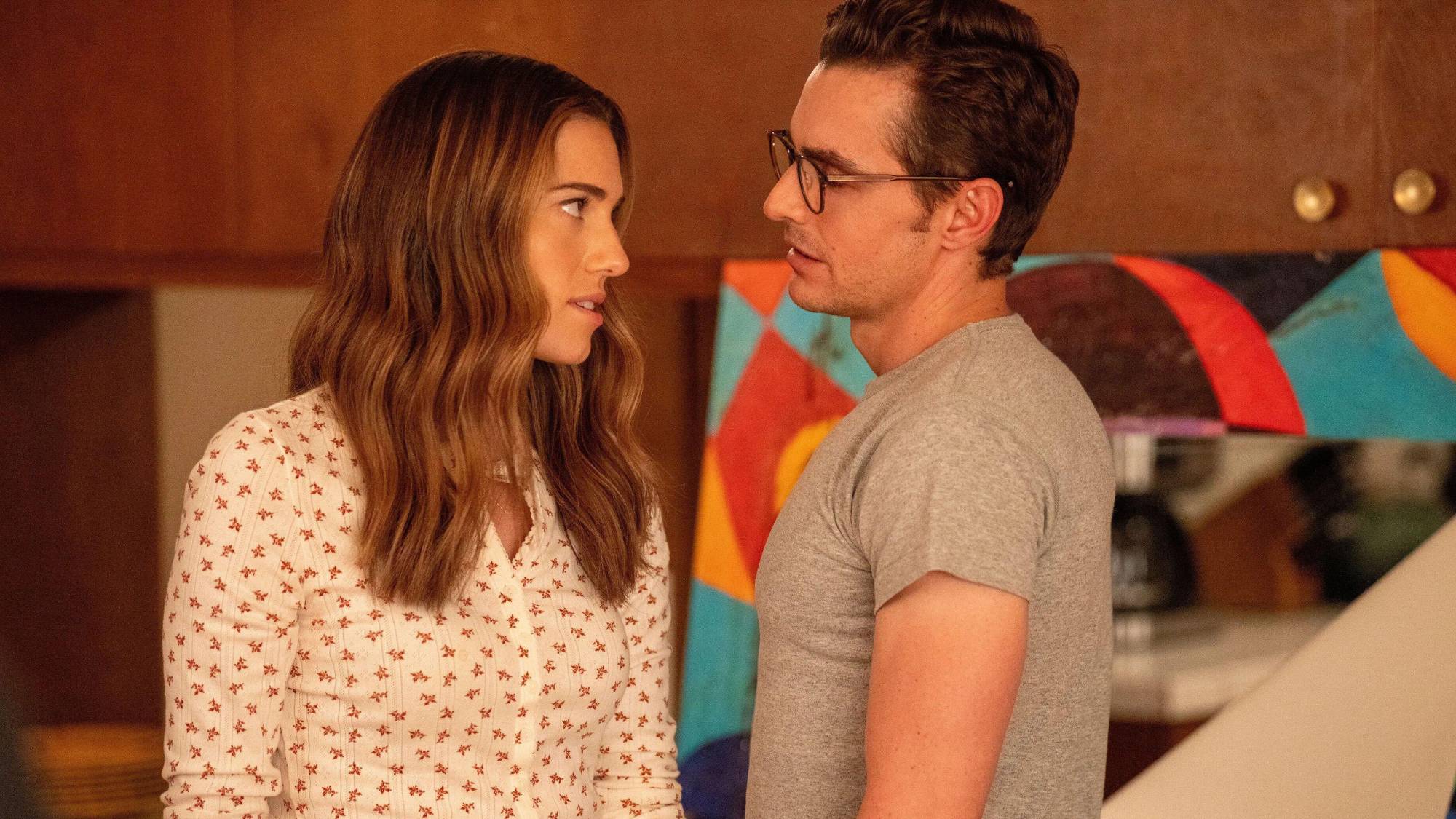 (L-R) Allison Williams as Morgan Grant and Dave Franco as Jonah Sullivan in "Regretting You"