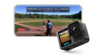 A GoPro Hero13 Black with a smartphone live streaming a youth baseball game