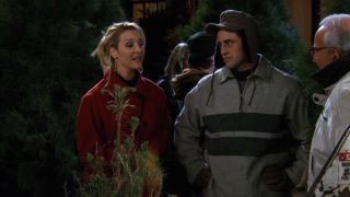 Matt LeBlanc and Lisa Kudrow as Joey and Phoebe on Friends