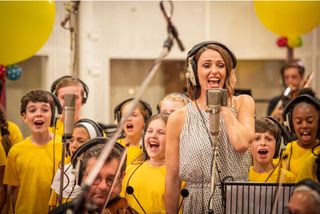 Suranne Jones recording for Children in Need Got It Covered