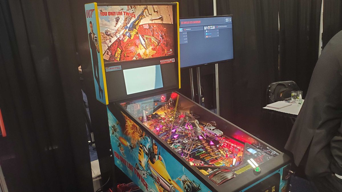 pinball machine lit up