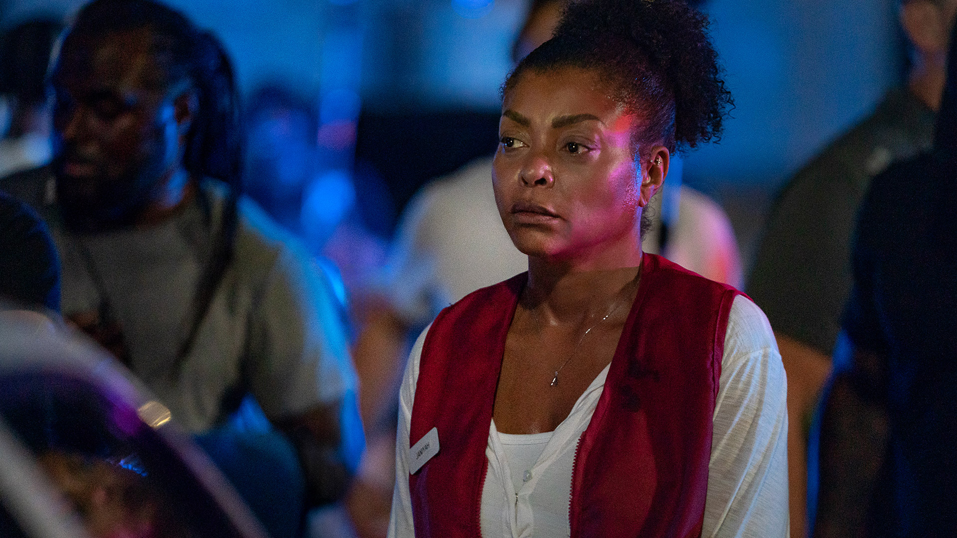 Taraji P Henson looking at something off-camera in Tyler Perry&#039;s Straw