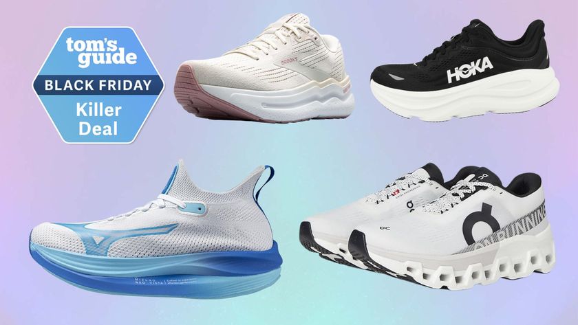 a selection of running shoes on sale at Amazon next to a Tom's Guide Black Friday Killer Deal label