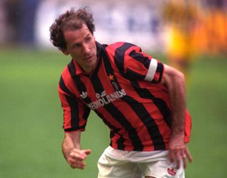 Franco Baresi playing for Milan against Verona, 1992