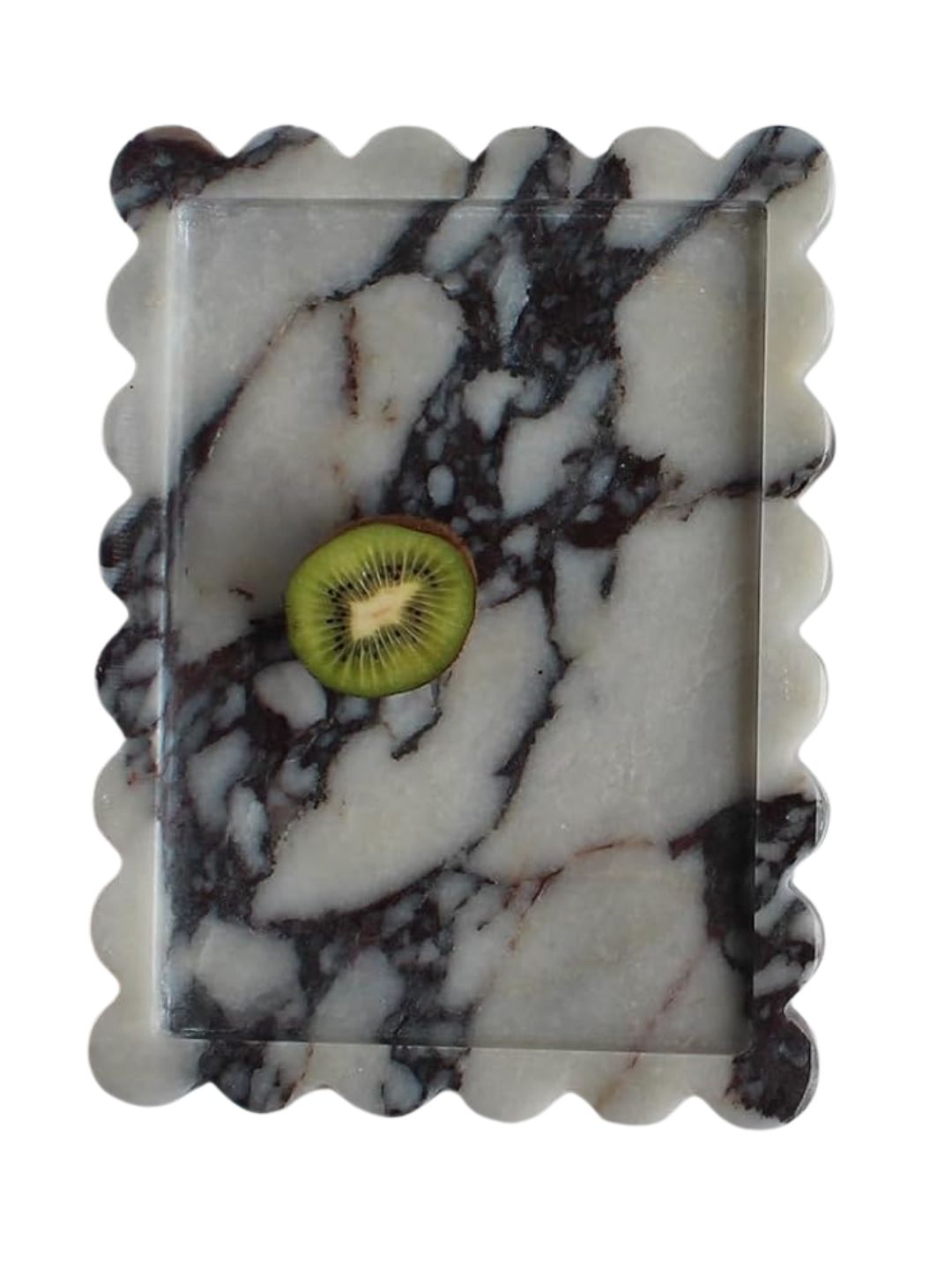 Nawgnail, Natural Calacatta Viola Scalloped Marble Tray