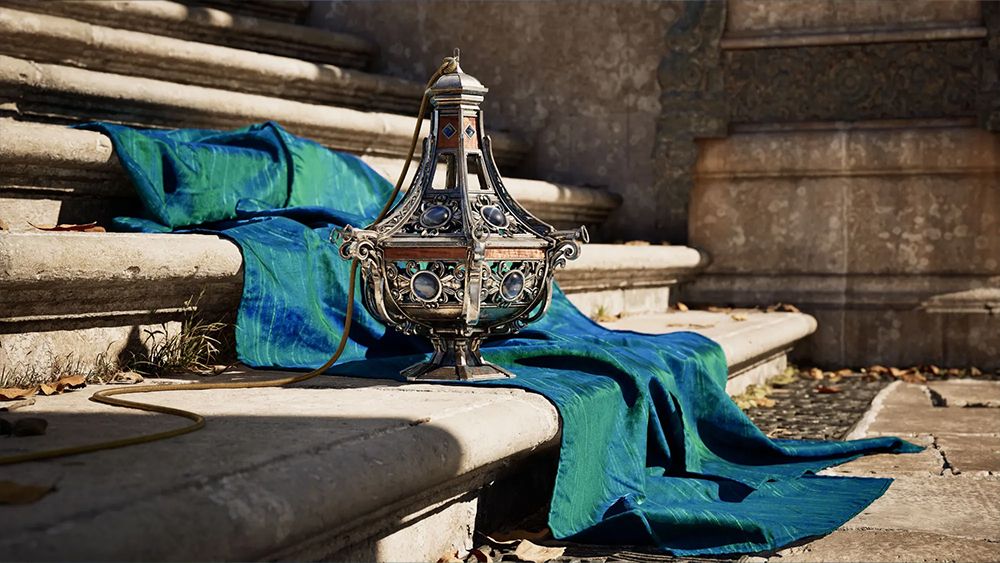 A scene from Nvidia Zorah tech demo with Nvidia neural rendering