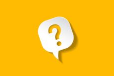 question mark in speech bubble on yellow background