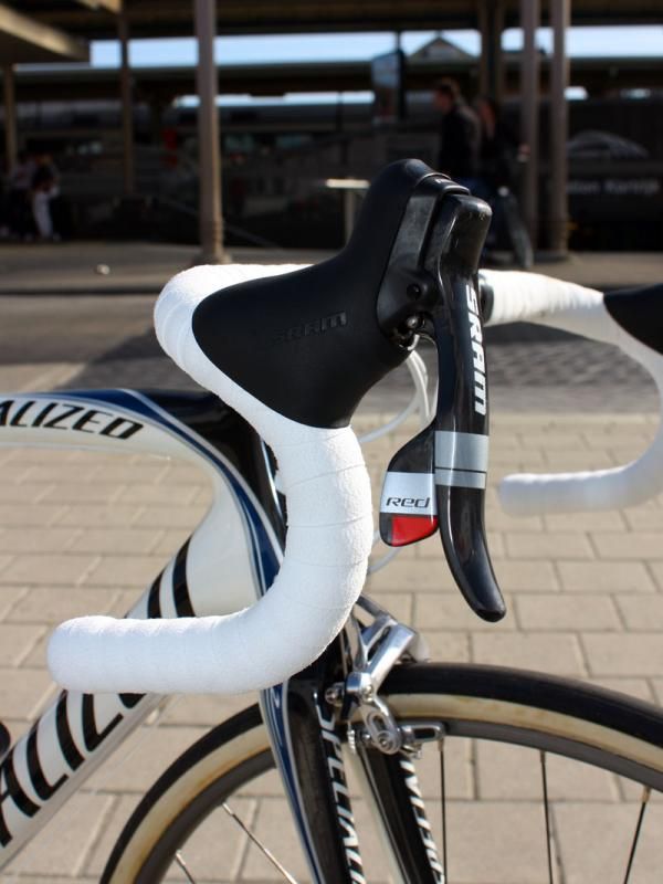 Breschel runs very short reach on his SRAM Red DoubleTap levers.