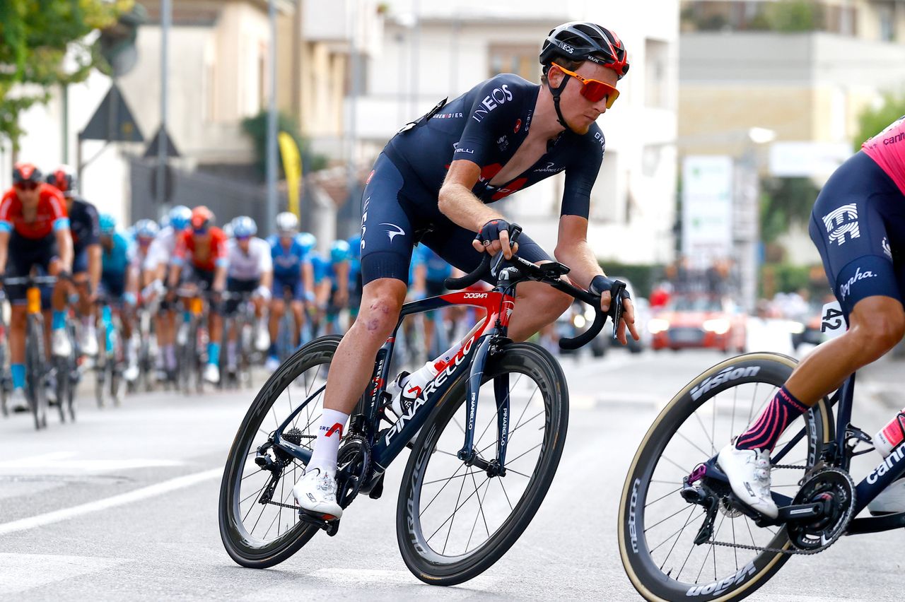 Giro della Toscana 2021 6th Edition Pontedera Pontedera 1915 km 15092021 Tao Geoghegan Hart GBR Ineos Grenadiers photo Luca BettiniBettiniPhoto2021