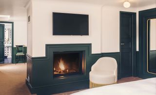 Fire place in the Experimental Chalet