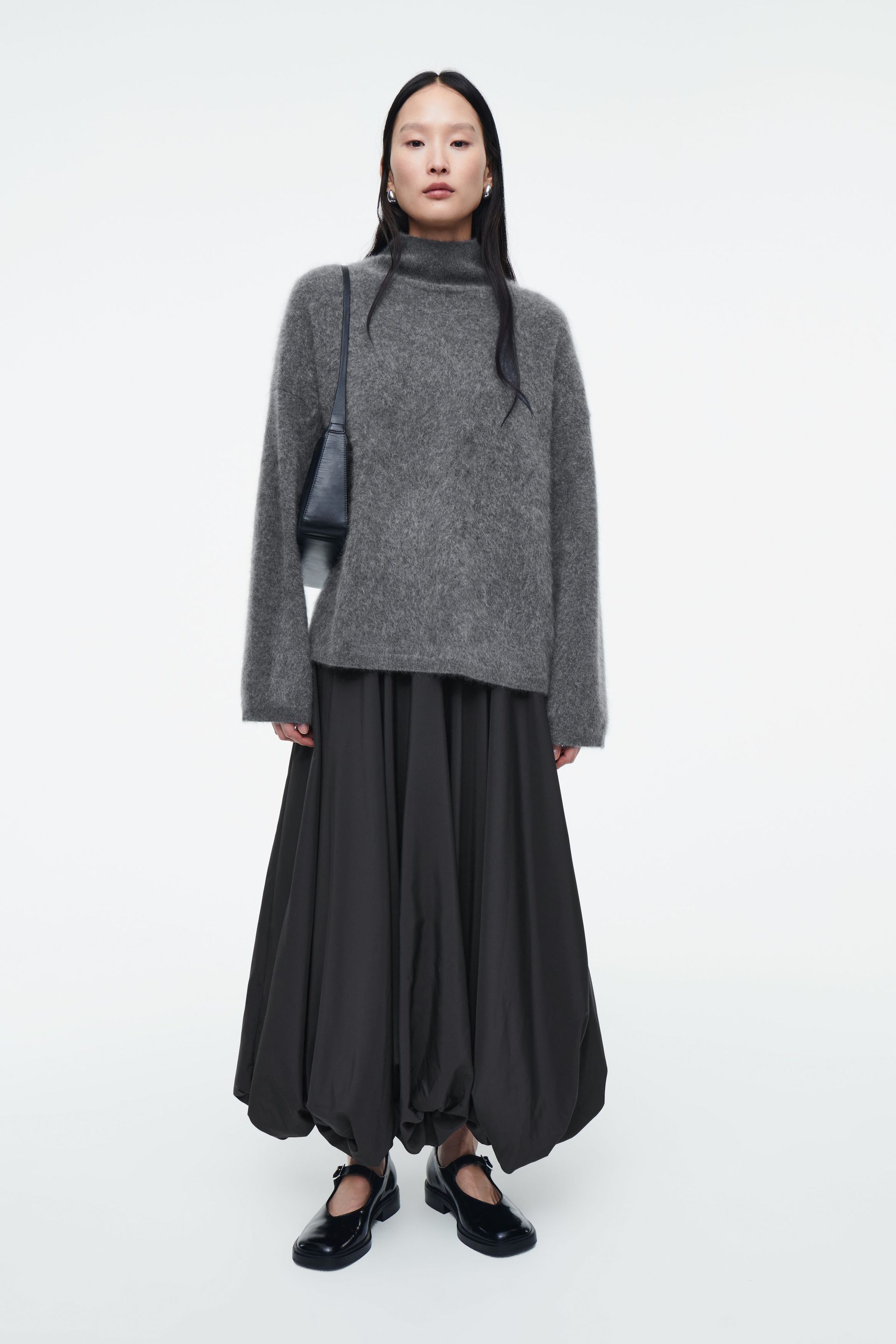 Bubble-Hem Maxi Skirt