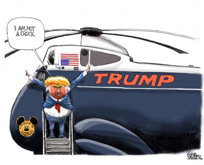 Political Cartoon U.S. Donald Trump Nixon not a crook