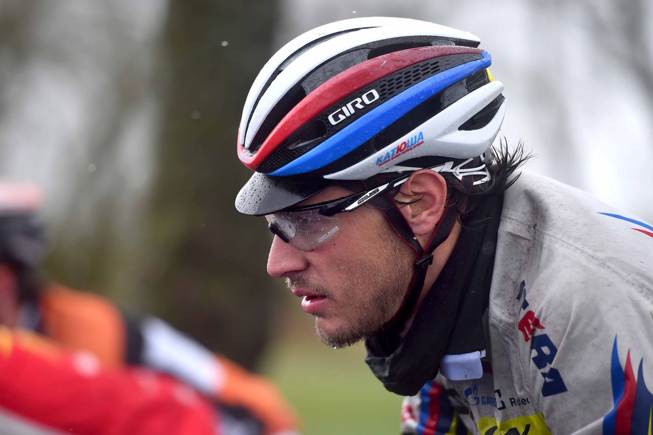 Jacopo Guarnieri (Katusha) before pulling out of the race