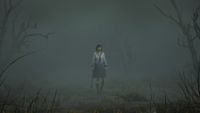 A screenshot shows Silent Hill f protagonist Hinako holding a steel pipe in dense fog