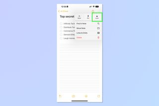 A screenshot showing how to lock notes with Face ID on iPhone