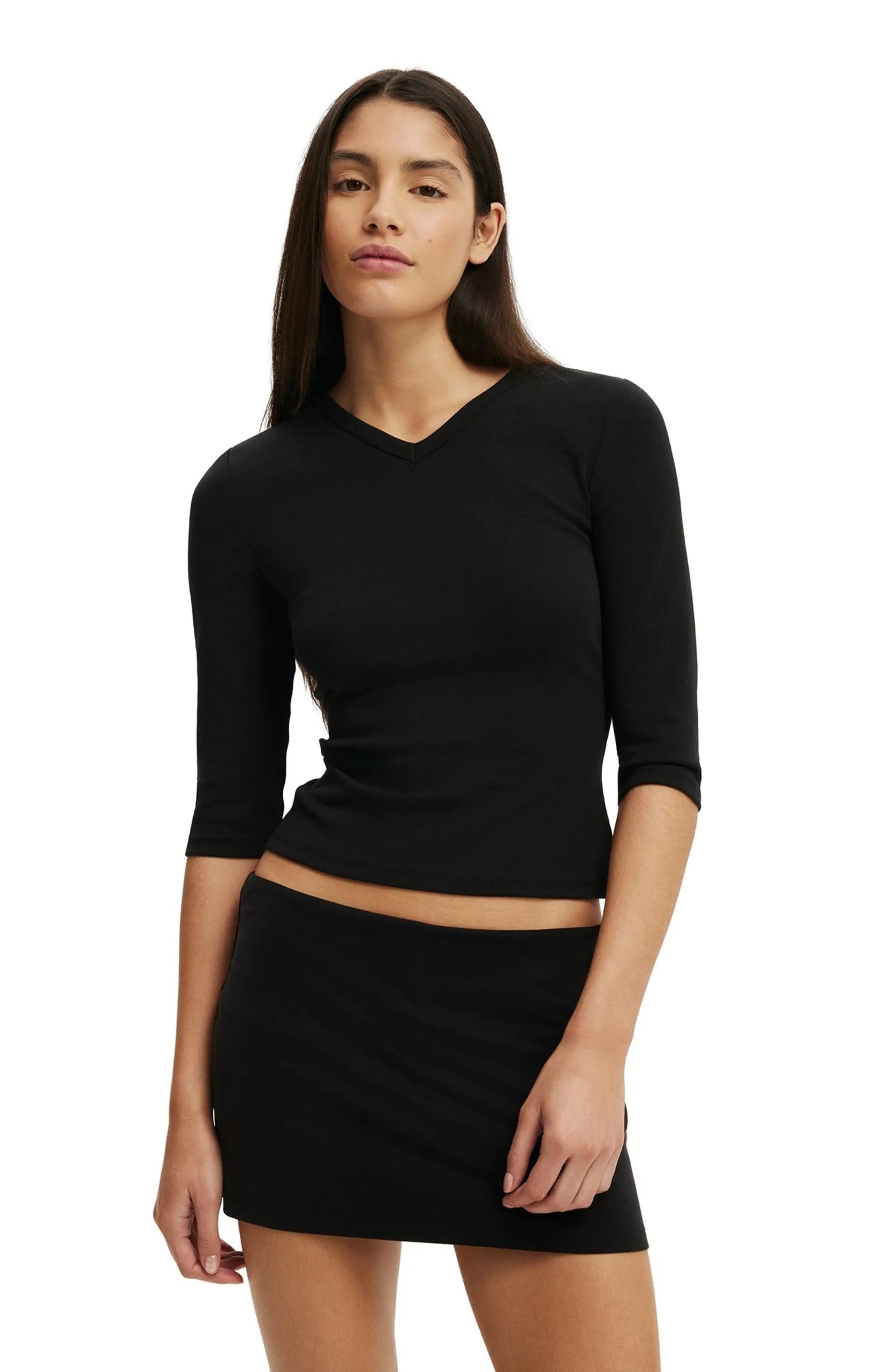 Cotton On, 90s V Neck &amp;frac34; Sleeve