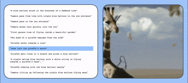 An AI-crafted video based on a sequence of text.