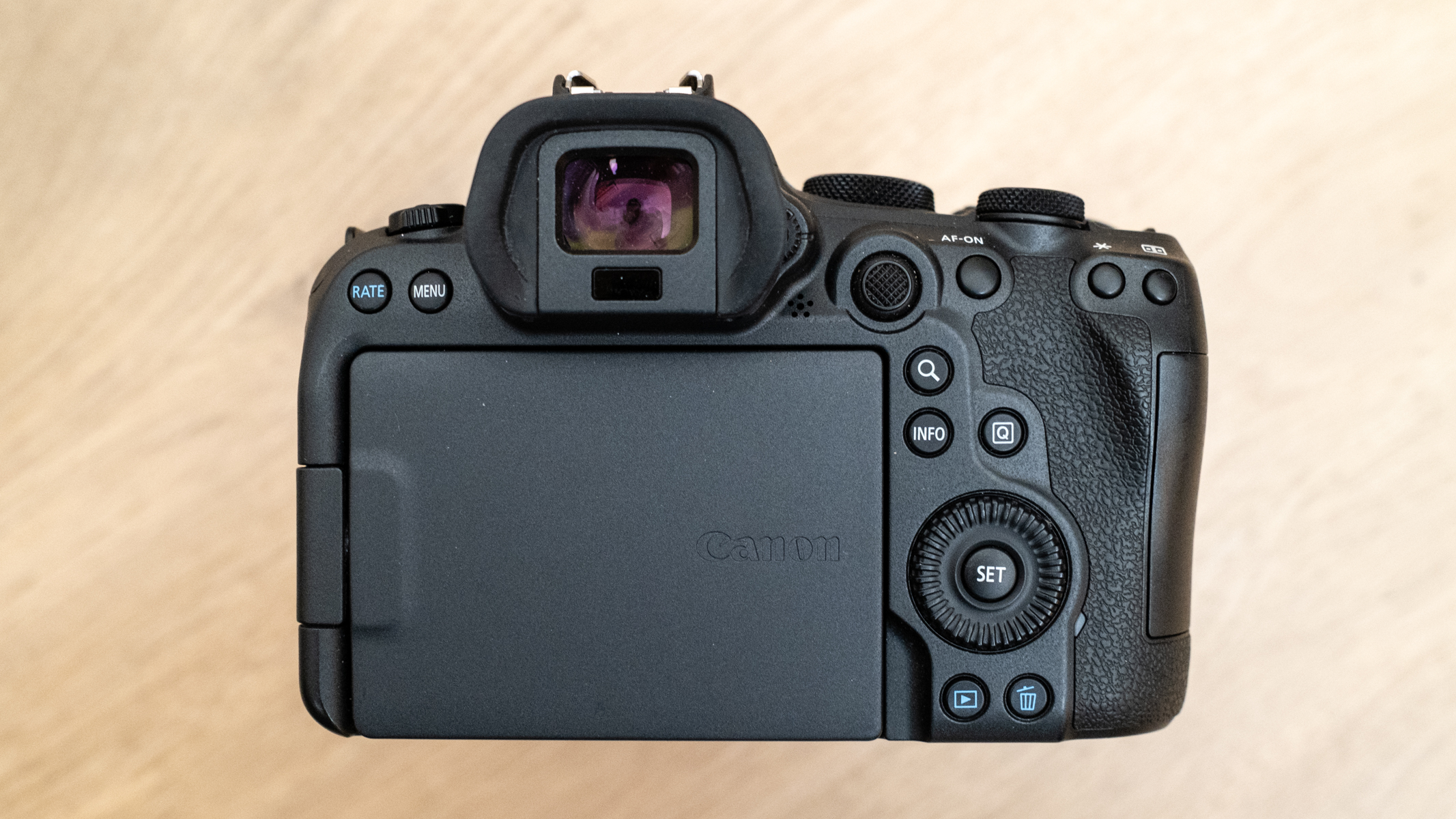 Canon EOS R6 Mark II articulating LCD closed