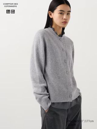 Uniqlo, Lambswool Crew Neck Cardigan