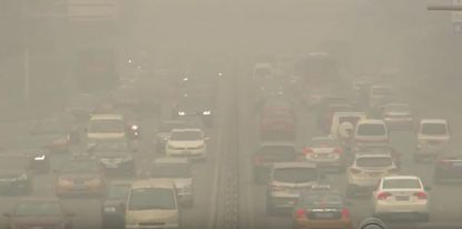 Smog in Beijing on Monday.