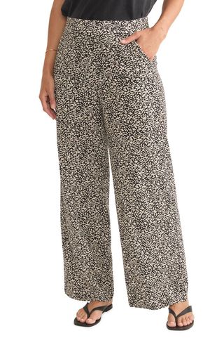 Allison Cheetah Print Wide Leg Trousers