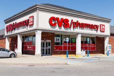 Exterior view of entrance of CVS pharmacy