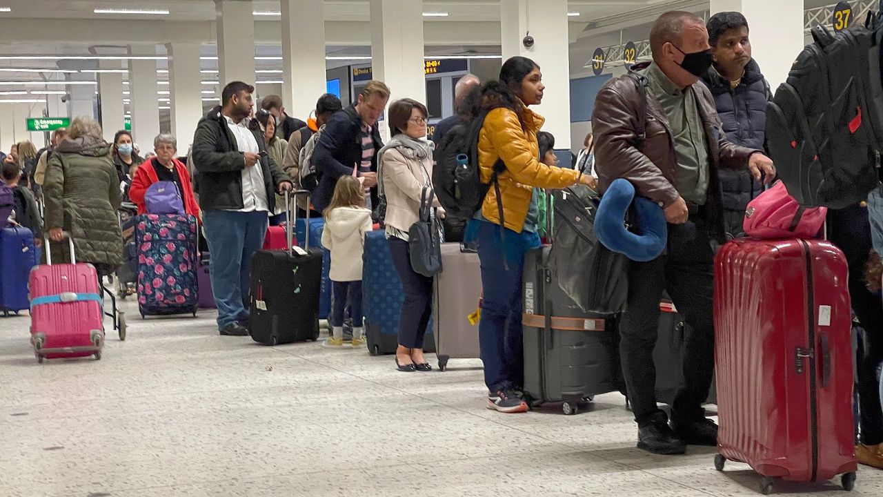 A queue at Manchester airport