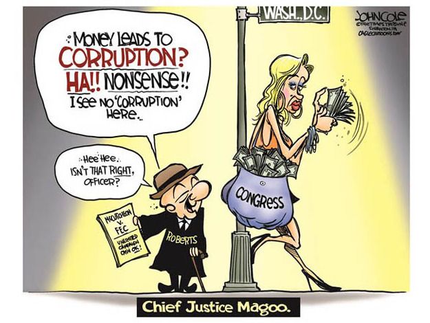 Political cartoon campaign finance