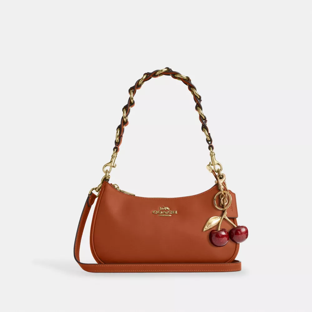 Teri Shoulder Bag in Signature Jacquard With Floral Embroidery