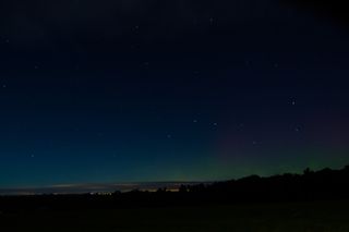College senior Tyler Baldino sent in this amazing photo of an aurora and the stars of the Big Dipper as seen from Canton, New York, just outside of St. Lawrence University, about 20 miles south of the St. Lawrence River. The image was taken on Sept. 12, 2014, as the first of two solar storms was reaching Earth.