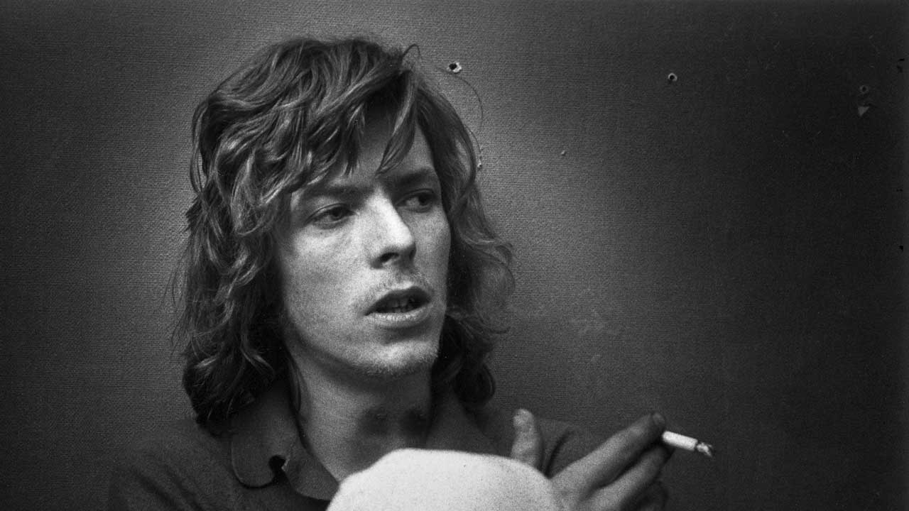 David Bowie smoking at Trident Studios in St Martins Lane in London in May 1970