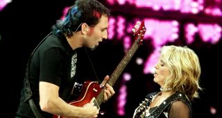 Monte Pittman plays a PRS McCarty onstage with Madonna during her Drowned World Tour in 2021