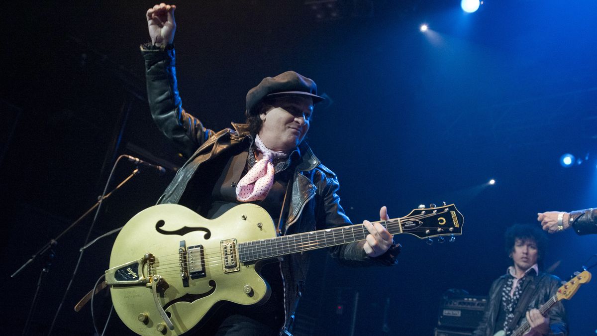 Sylvain Sylvain of New York Dolls performs on stage at KOKO on April 19, 2010 in London, England.