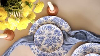 Earth and Element Blue Peony Plate