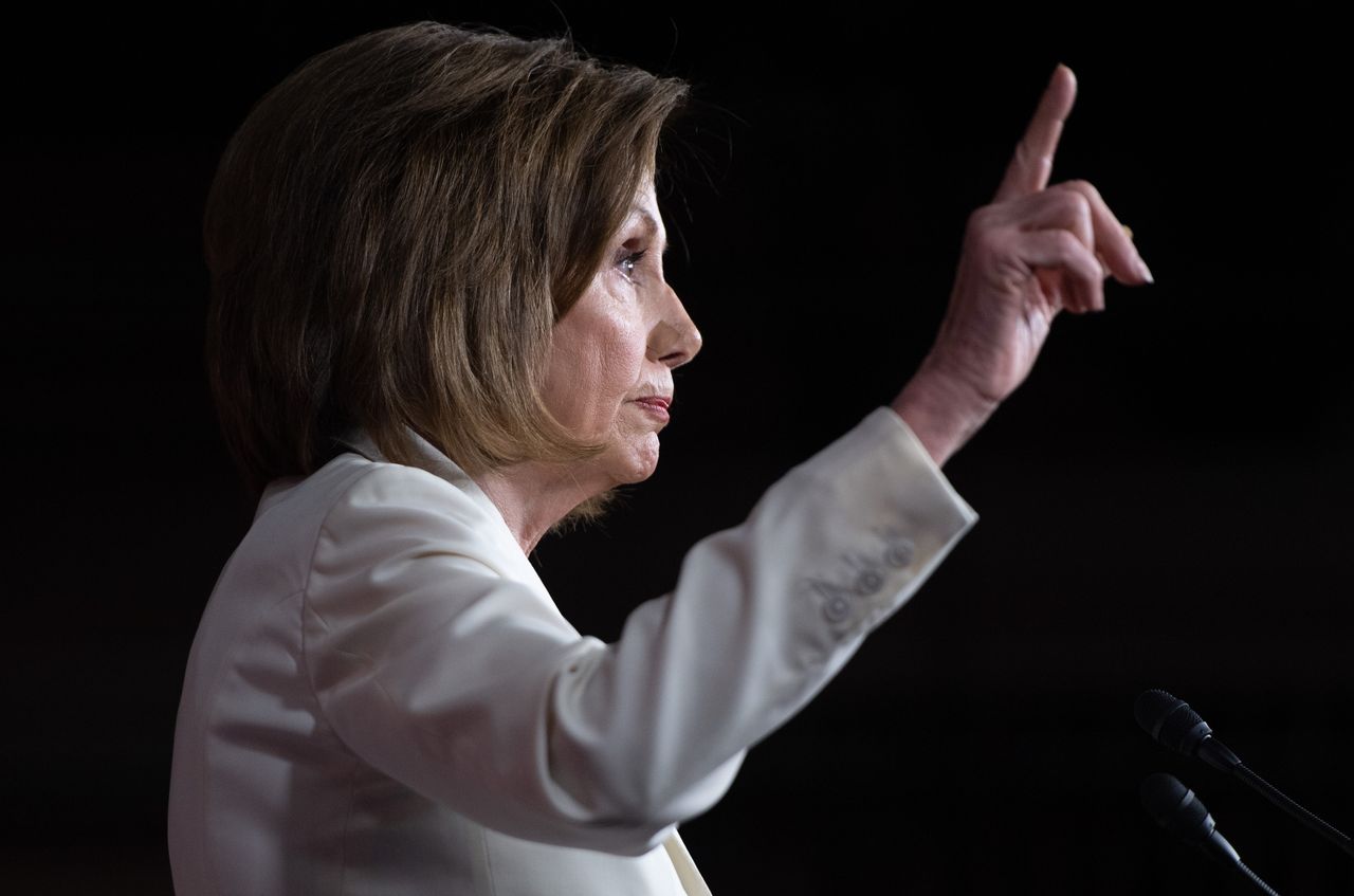 Nancy Pelosi holds a press conference