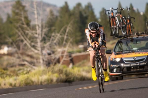 Chad Haga (Optum) sets the fastest time on the course.