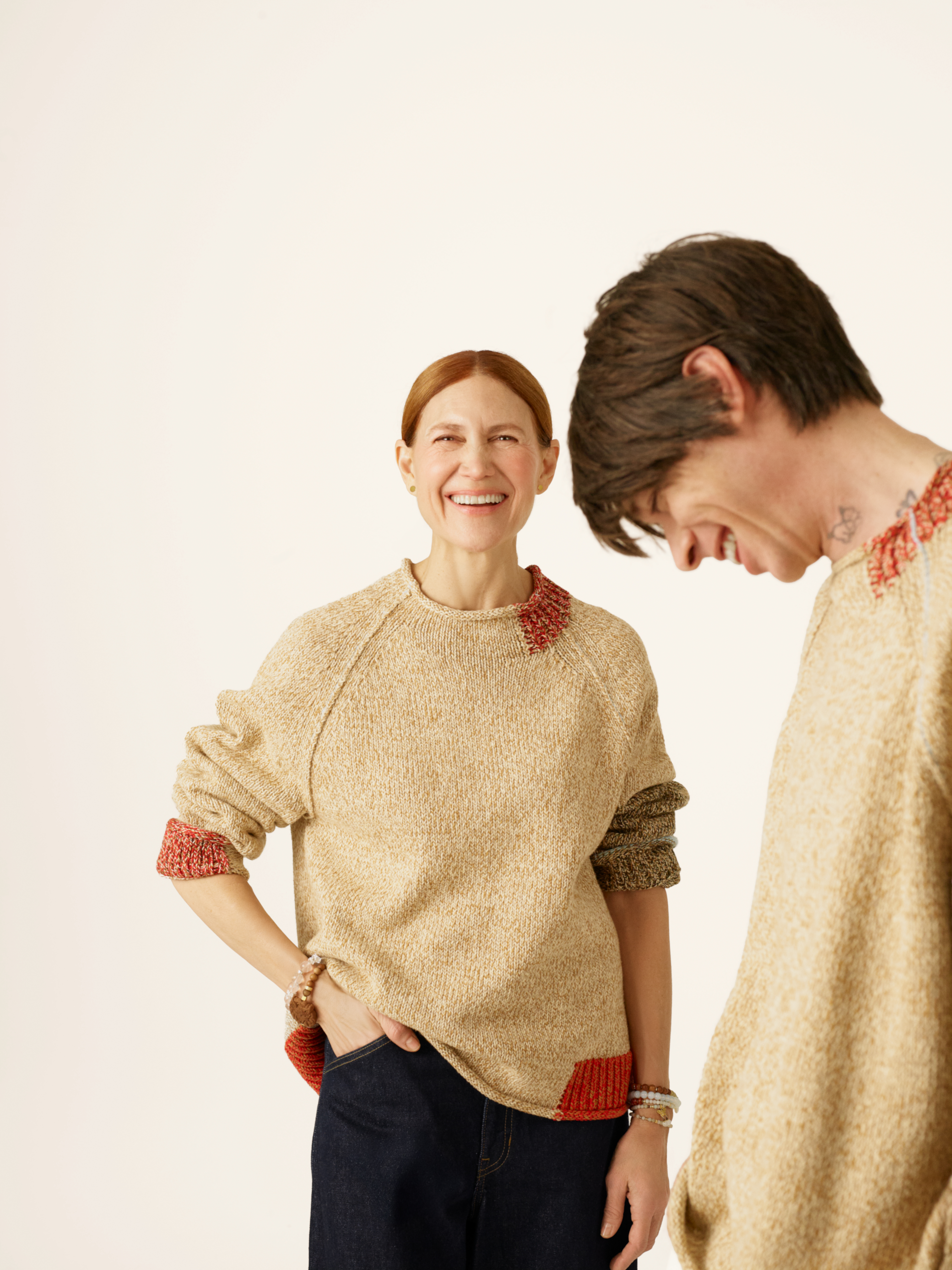 two models wearing the jcrew x eckhaus latta collaboration