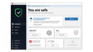 screenshot of bitdefender antivirus in use