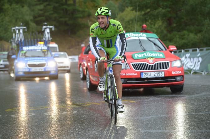 Daniele Ratto (Cannondale) alone in the lead and about to win the first Grand Tour stage of his young career.