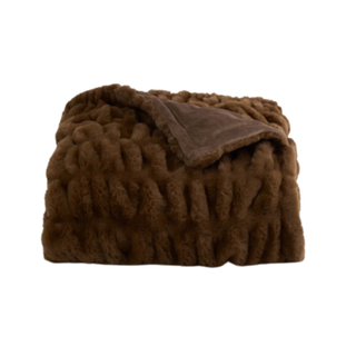 Textured Faux Fur Throw