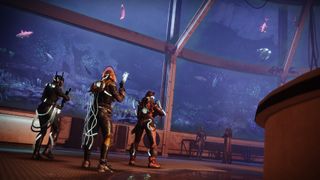 Destiny 2 Season of the Deep Guardians looking at new aquarium in the HELM
