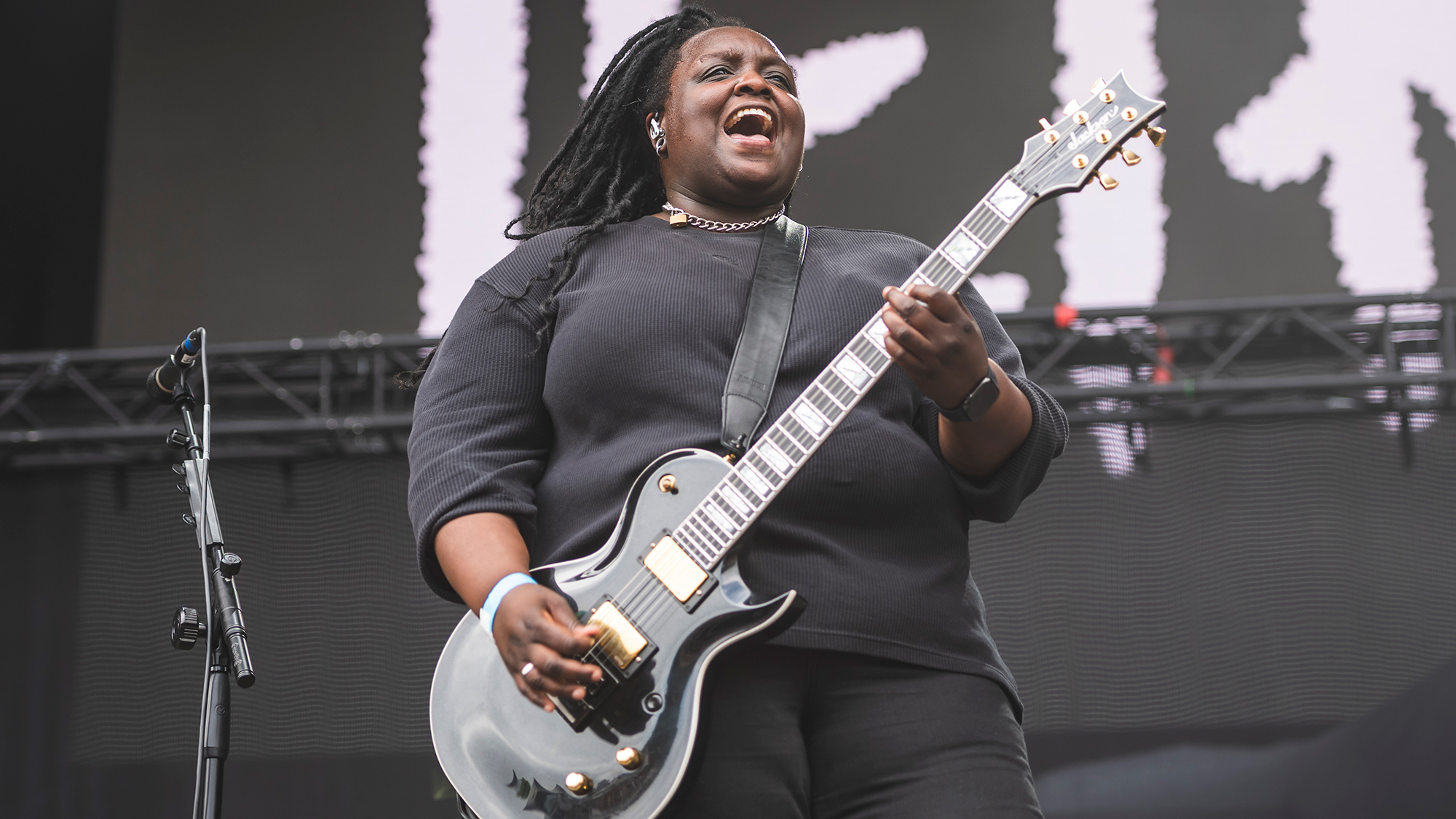 Diamond Rowe of Tetrach performs in concert during Resurrection Fest on June 28, 2025 in Viveiro, Spain